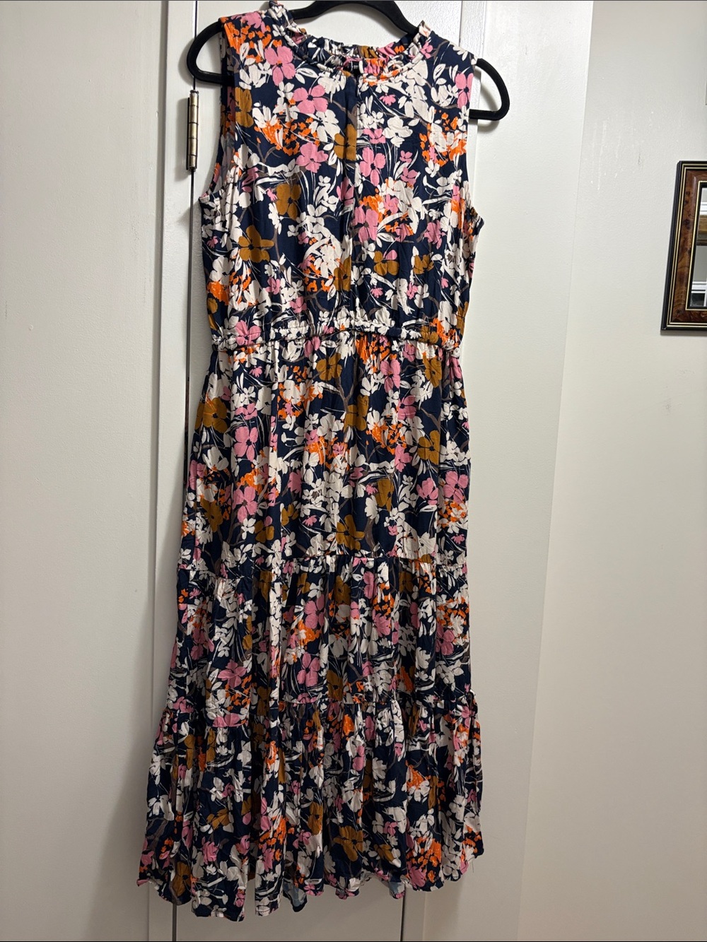 Saint  & Sofia Floral Tiered Sleeveless Maxi Dress. NWOT